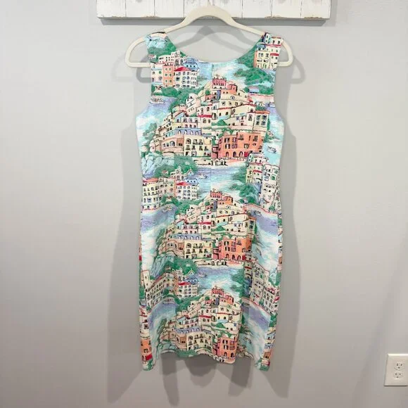 NWT Talbots Scenic Village Cotton Shift Dress Size 10 - Picture 3 of 6